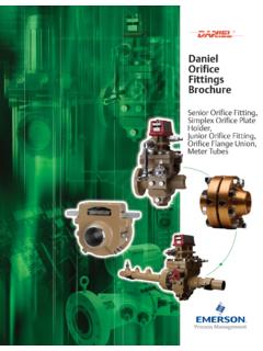 Brochure: Daniel Orifice Fittings - Emerson