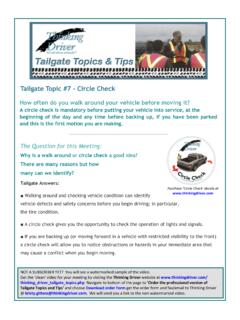 Tailgate Topic #7 - Circle Check - CAFS
