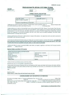 Application Form for PMJJBY - Jan Suraksha