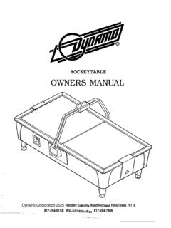 HOCKEYTABLE OWNERS MANUAL - Oh Wow …
