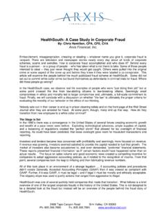 HealthSouth: A Case Study in Corporate Fraud
