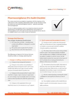 Pharmacovigilance (Pv) Audit Checklist - Whitehall …