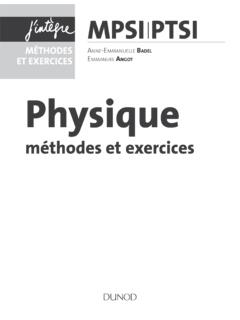 Physique MPSI PTSI m&#233;thodes et exercices