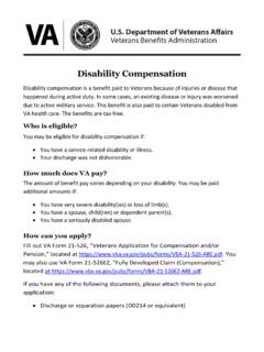 VA Disability Compensation Factsheet - Veterans Affairs