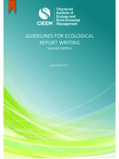 GUIDELINES FOR ECOLOGICAL REPORT WRITING