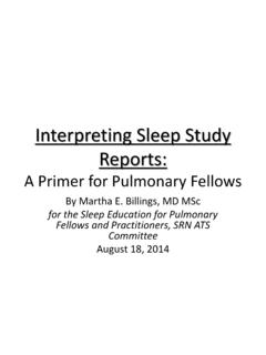 Interpreting Sleep Studies - American Thoracic Society