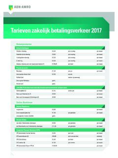 Tarieven zakelijk betalingsverkeer 2017 - ABN AMRO