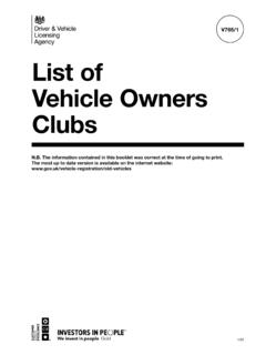 V765/1 - List of Vehicle Owners Clubs - GOV.UK