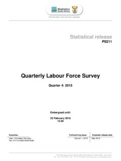 Quarterly Labour Force Survey - Statistics South Africa