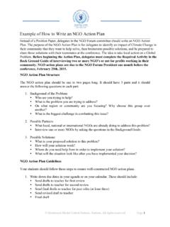 Example of How to Write an NGO Action Plan - Montessori …