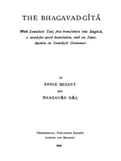The Bhagavad-Gita (Text and Translation)