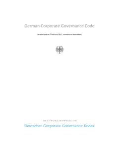 German Corporate Governance Code - dcgk