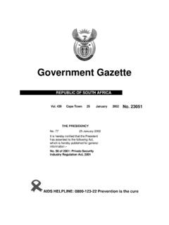 Private Security Industry Regulation Act [No. 56 of 2001]