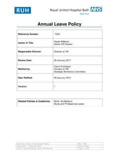 Annual Leave Policy - Royal United Hospital