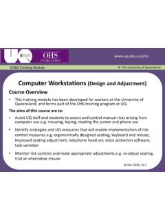 Computer Workstations (Design and Adjustment)