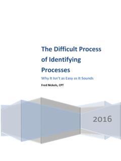 The Difficult Process of Identifying Processes
