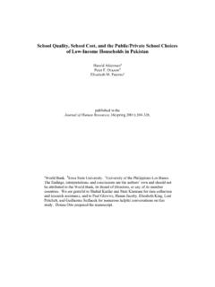 School Quality, School Cost, and the Public/Private School ...