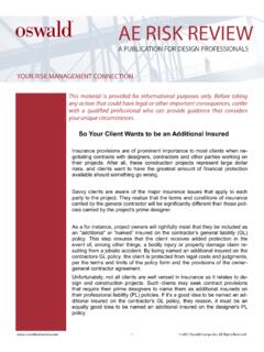 So Your Client Wants to be an Additional Insured