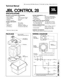 Technical Manual JBL CONTROL 28 - Customer …