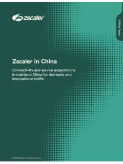 ZscalerTM in China