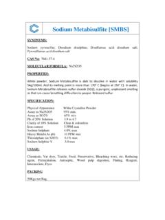 Sodium Metabisulfite [SMBS] - Classic Chemicals