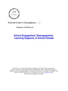 School Engagement, Disengagement, Learning Supports ...