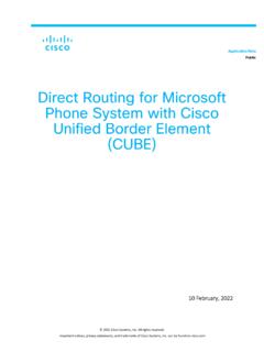 Direct Routing for Microsoft Phone System with Cisco ...