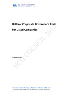 Hellenic Corporate Governance Code For Listed Companies