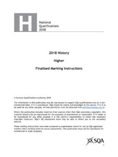 2018 History Higher Finalised Marking Instructions
