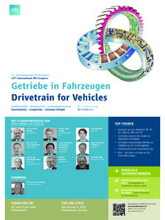 International VDI Congress Getriebe in Fahrzeugen ...