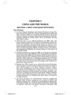 SECTION 1: BELT AND ROAD INITIATIVE - U.S.- CHINA