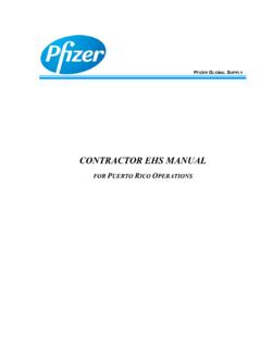 CONTRACTOR EHS MANUAL - Pfizer