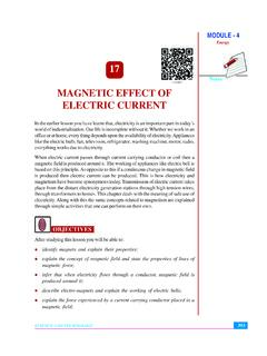 17 MAGNETIC EFFECT OF ELECTRIC CURRENT