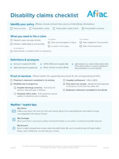 Disability claims checklist - Aflac