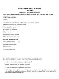 COMPUTER APPLICATION CLASS 9