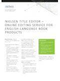 NIELSEN TITLE EDITOR ONLINE EDITING SERVICE …