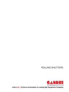 ROLLING SHUTTERS - Gandhi Automations Pvt Ltd