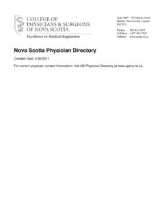 Nova Scotia Physician Directory - pans.ns.ca