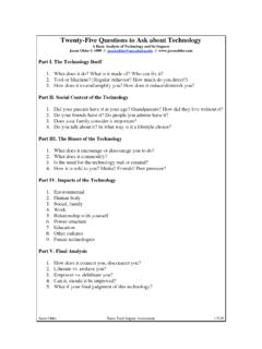 Twenty-Five Questions to Ask about Technology