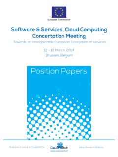 Software &amp; Services, Cloud Computing Concertation Meeting