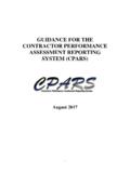 GUIDANCE FOR THE CONTRACTOR PERFORMANCE …