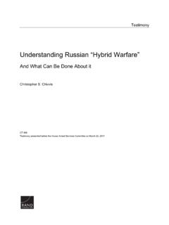 Understanding Russian “Hybrid Warfare” - RAND Corporation