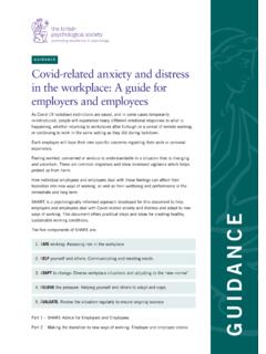 Covid-related anxiety and distress in the workplace: A ...