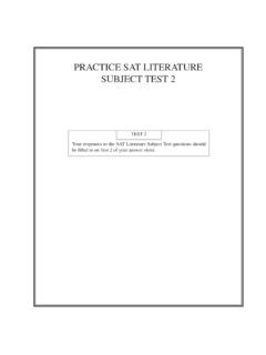 PRACTICE SAT LITERATURE SUBJECT TEST 2 - Random House