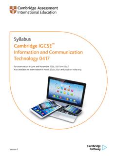 Syllabus Cambridge IGCSE Information and Communication ...