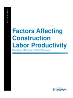 Factors Affecting Construction Labor Productivity - Intergraph
