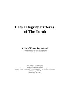 Data Integrity Patterns of the Torah - Research Systems