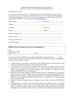 Template for Parental Consent Form (if under 18 years old ...
