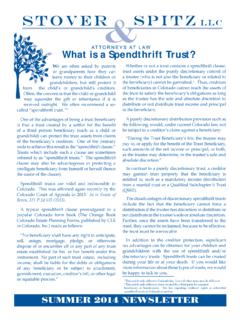 What is a Spendthrift Trust? - Stover &amp; Spitz LLC