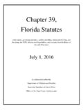 Chapter 39, Florida Statutes - Florida Department of ...